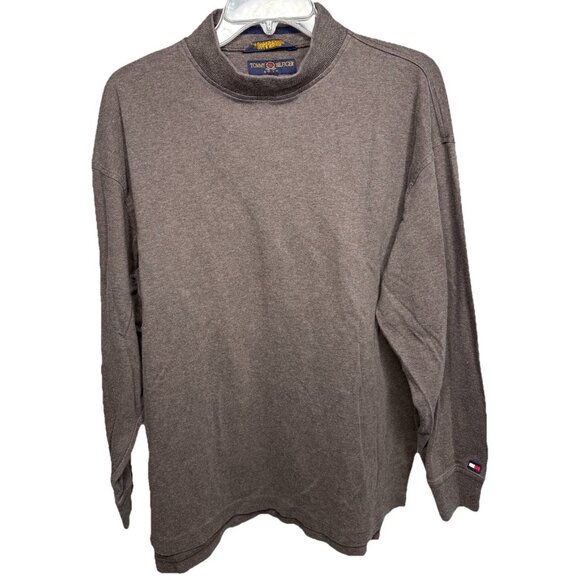 Tommy Hilfiger Golf Men's Large Brown Mock Neck Long Sleeve Pullover Sweatshirt - Picture 1 of 4